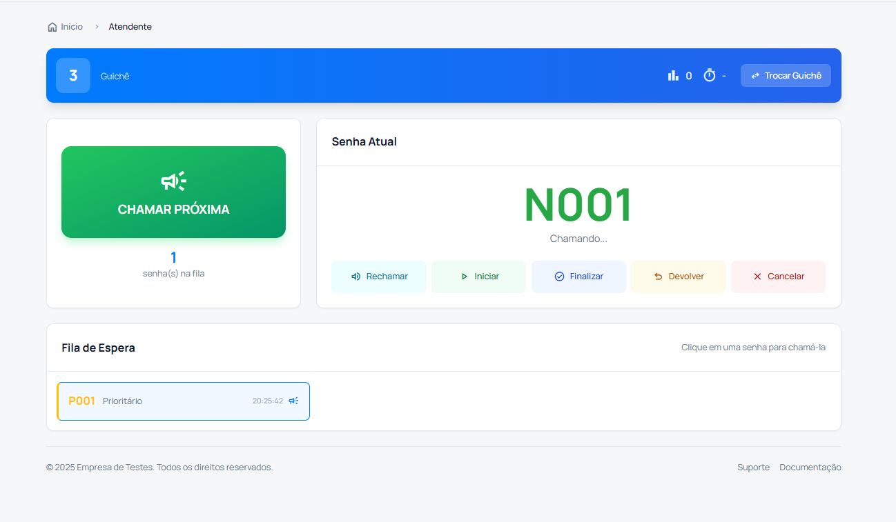 Painel do Atendente - EngeFlow